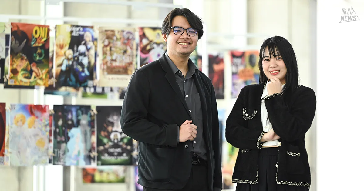 Outstanding work, two students - Mr. Nawaphon Buason (Beam) and Ms. Suttida Chusomphop (Prao), students Art and Design program School of Fine and Applied Arts