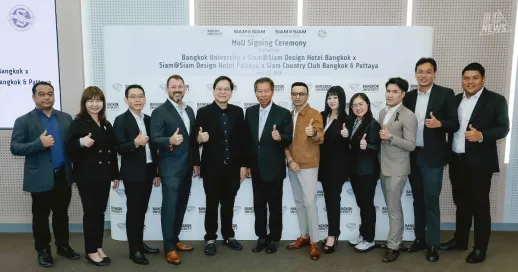 The International Tourism and Hospitality Management (ITHM) program under Bangkok University International Programs proudly participated in the Memorandum of Understanding (MOU) Signing Ceremony between Bangkok University, Siam@Siam Design Hotel Bangkok, Siam@Siam Design Hotel Pattaya, and Siam Country Club Bangkok & Pattaya on 17 June 2026 at Bangkok University Main Campus. This collaboration reflects a shared commitment to strengthening the connection between academia and industry, creating meaningful opportunities for students to gain practical experience and industry exposure in the tourism, hospitality, and service sectors. Through this partnership, students will benefit from a wide range of experiential learning opportunities, including internships, professional training programs, industry projects, guest lectures, workshops, site visits, and other collaborative activities designed to enhance career readiness and professional competencies.