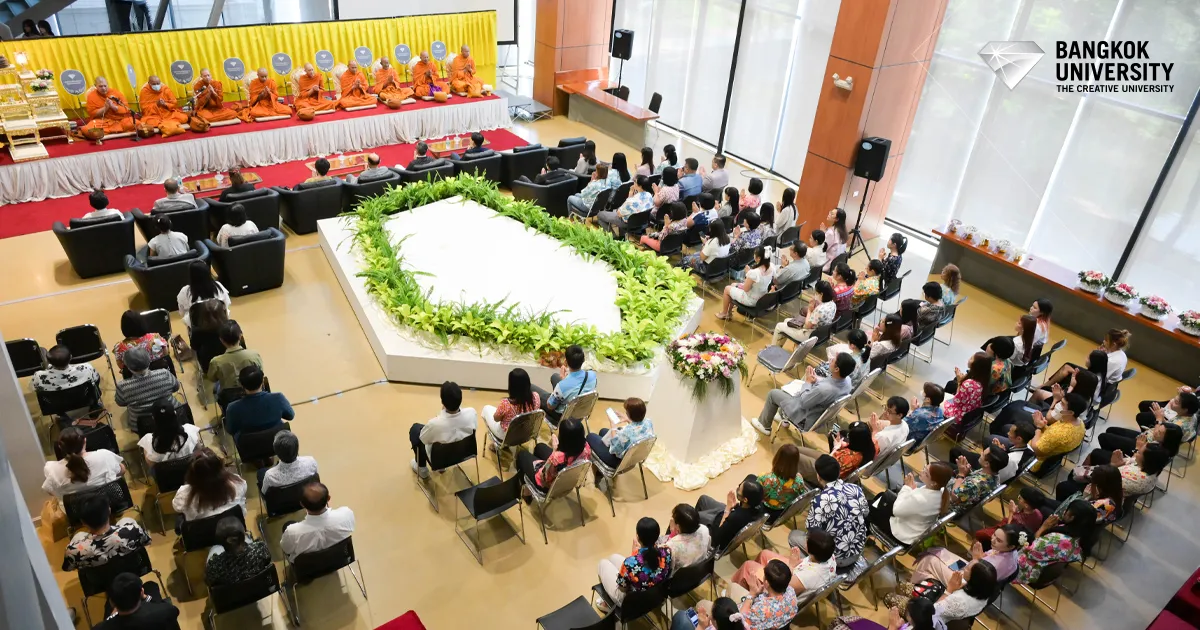 Bangkok University organized a Songkran tradition and alms-giving ceremony to welcome the Thai New Year 2026, preserving Thailand's cherished cultural heritage while bringing blessings and good fortune to all members of the university community at the start of the Thai New Year.