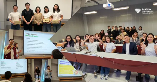 Master of Communication Arts program in Global Communication (MCA-GC) emphasizes industry-connected learning by providing students with the opportunity to work on real projects with OPPO THAI. Students analyzed the behavior and preferences of Gen Z consumers to develop communication concepts and campaigns that resonate with the digital generation.