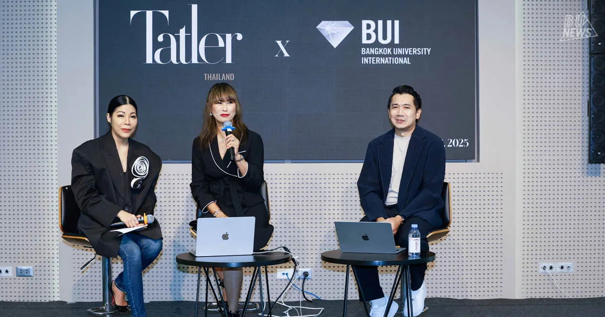 สาขาการตลาด หลักสูตรนานาชาติ (Bangkok University International) ได้จัดงานเสวนาสำคัญในหัวข้อ "Media Transformation with AI" ผนึกกำลังร่วมกับ Tatler Thailand เพื่อนำเสนอมุมมองใหม่เกี่ยวกับการเปลี่ยนแปลงของอุตสาหกรรมสื่อในยุคปัญญาประดิษฐ์ โดยมี ผศ.ดร.ดวงธิดา นันทาภิรัตน์ คณบดีหลักสูตรนานาชาติและวิทยาลัยนานาชาติ เป็นผู้กล่าวเปิดงาน พร้อมให้การต้อนรับผู้เข้าร่วมงาน