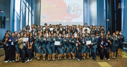 Airline Business Management Department, School of Humanities and Tourism Management, organized the activity "Towards a Culturally Rooted and Sustainable Airline Future: Thai AirAsia" as part of the course Trends and Issues in Hospitality and Aviation Industries (ABM 250). The event aimed to broaden students' perspectives on contemporary aviation business through issues of sustainability, community development, and sustainable tourism within the context of the modern aviation industry. Using a Problem-Based Learning (PBL) approach with real challenges from Thai AirAsia, students were guided to think critically, analyse, and design sustainable development pathways for aviation organisations — while also developing teamwork, communication, and creative media production skills.